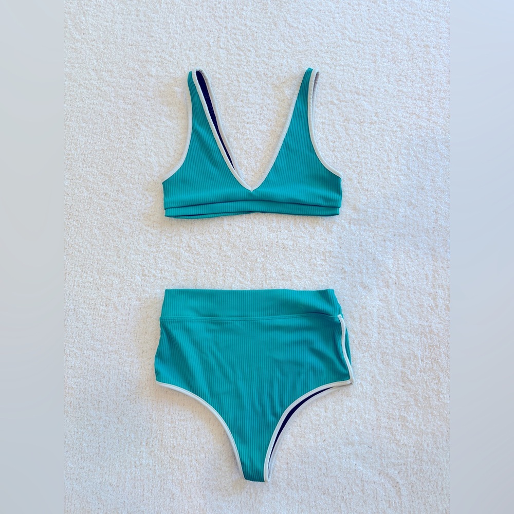 Green Acacia High Waisted Bikini Set (small)
